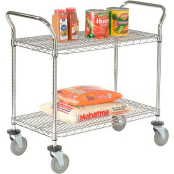 Global Equipment Nexel Utility Cart, 2 Shelf, Nexelate , 42"L x 24"W x 39"H, Polyurethane Casters 2442P2EP - main